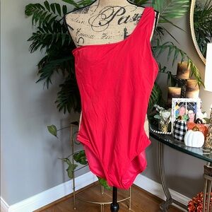 Spanx Basix Red One Shoulder One piece EUC size 14